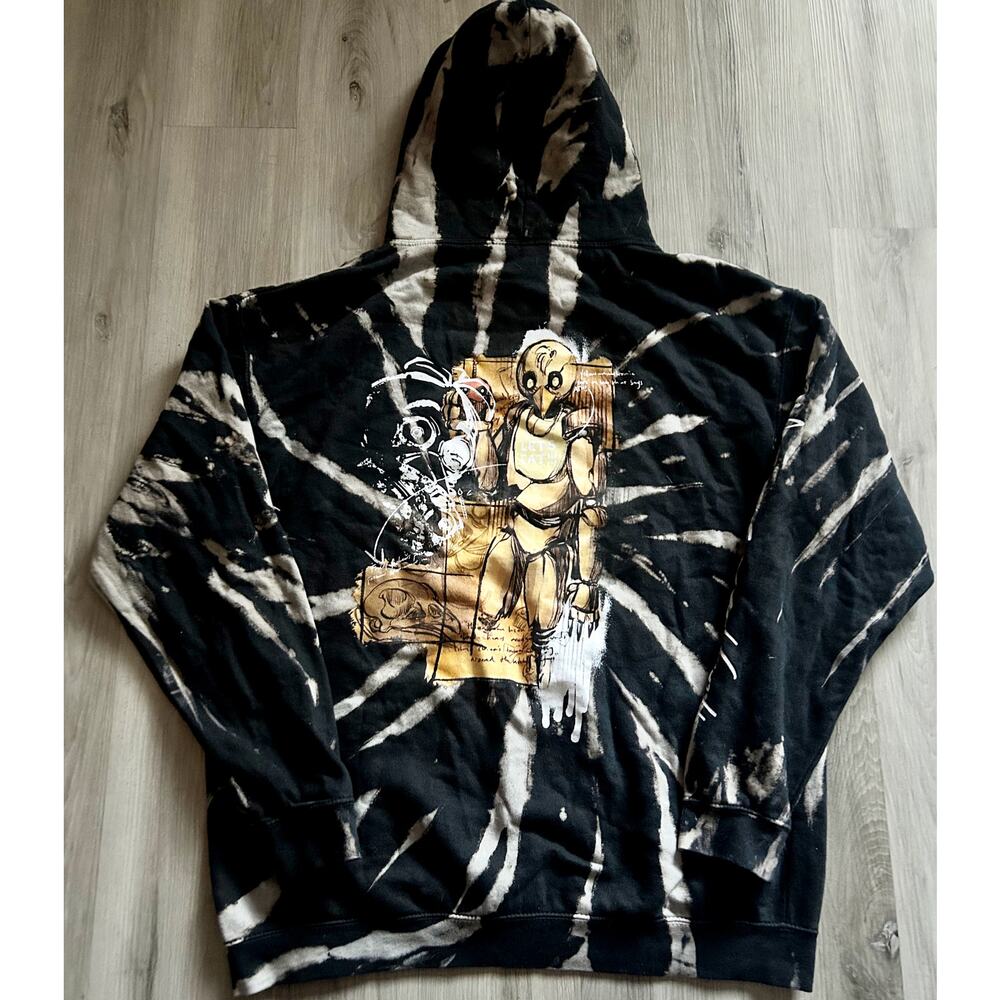 Five Nights at Freddie’s CHICA Skrape Black Tie Dye Hoodie Mens Size XL EUC